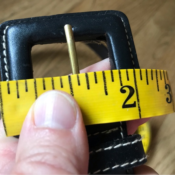 Vintage black leather belt with Aztec vibe  holes from approximately 32-34 - Picture 6 of 7